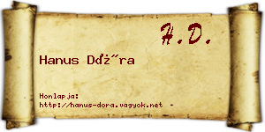Hanus Dóra névjegykártya
