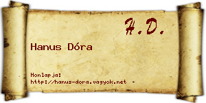 Hanus Dóra névjegykártya